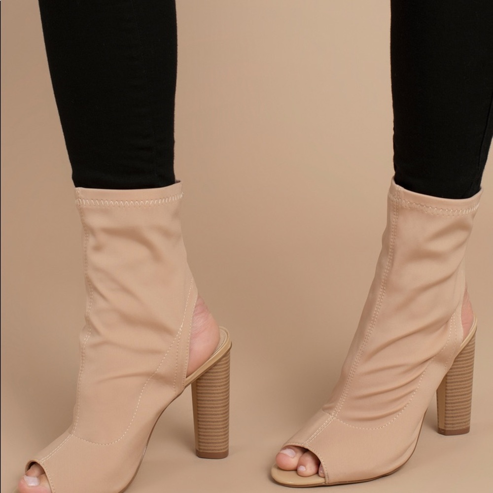 Open toe booties